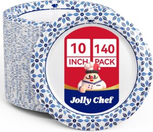 JOLLY CHEF 10 inch 140 Pack Disposable Paper Plates