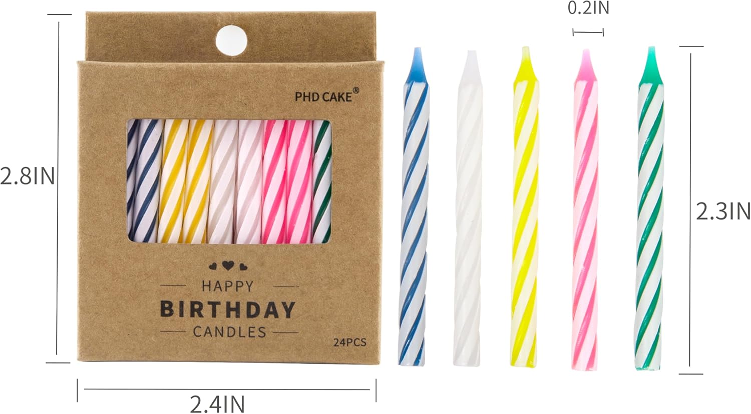 PHD CAKE 288-Count Multicolored Spiral Birthday Candle, Birthday Candles for Cake, Cupcake Candles, Party Celebration - Image 6